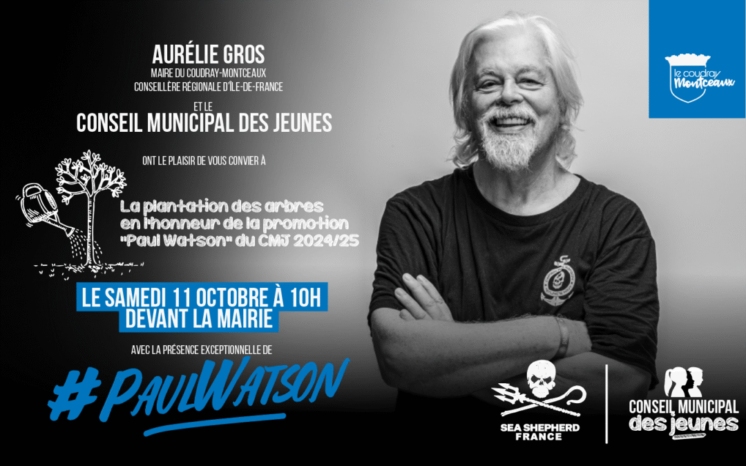 Paul Watson au Coudray-Montceaux : une plantation d’arbres symbolique avec le Conseil municipal des jeunes